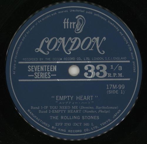 The Rolling Stones Empty Heart EP 7インチ The Rolling Stones Empty Heart EP Japanese 7